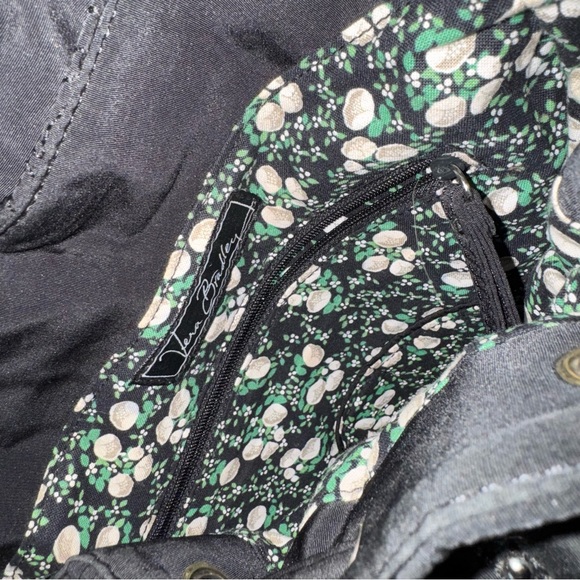 Vera Bradley Quilted Floral Amy Backpack Black Drawstring Essential Bag Boho - Picture 9 of 16